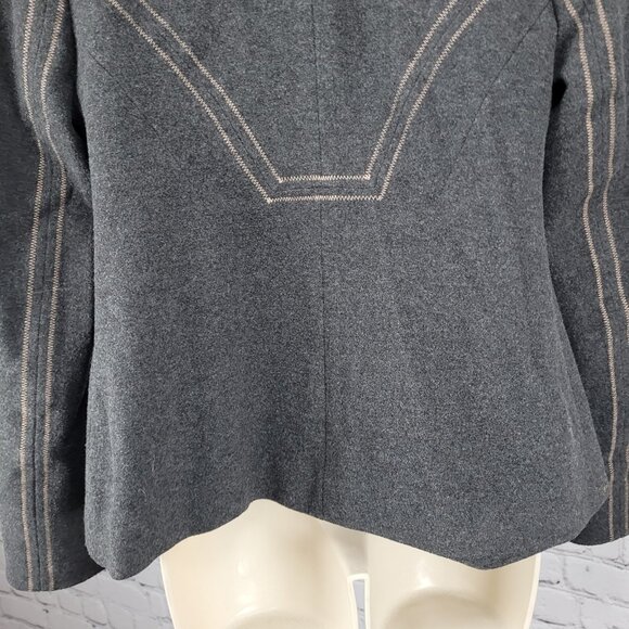 Ett:Twa Anthropologie Grey Double Breasted Buttoned Stretch Lined Jacket 8 - Picture 10 of 15